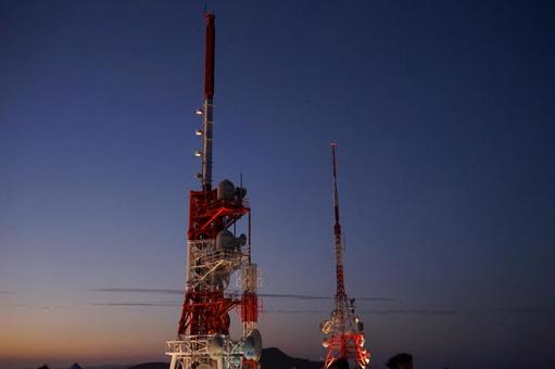 Mount Inasa radio tower and dusk 1, JPG Mount Inasa radio tower and dusk 1, JPG