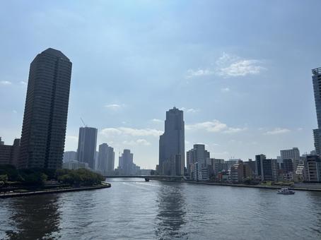 月島・八丁堀 隅田川沿い 月島・八丁堀 隅田川沿い 東京,八丁堀,月島の写真素材