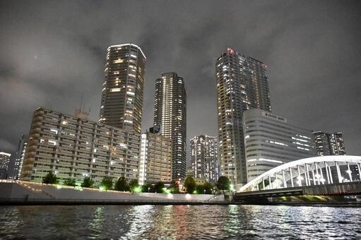夜景 東京,空,ビルの写真素材