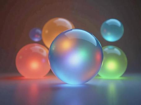 綺麗なデザインののガラス玉の写真