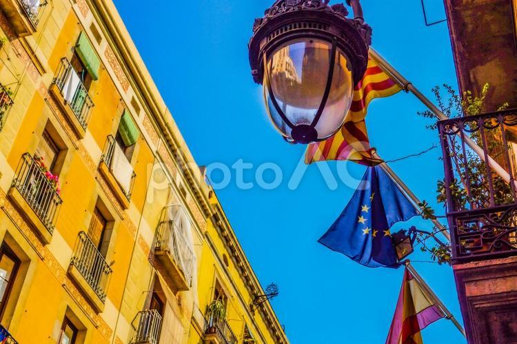 バルセロナのバルコニーのイメージ バルセロナ,スペイン,歴史的建築の写真素材