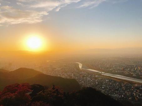 Sunset and Nagara River, JPG