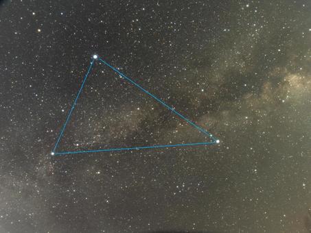 夏の大三角形(星座線)・天体 夏の大三角形(星座線)・天体 星,星座,星座線の写真素材