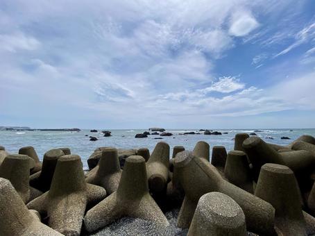 テトラポットと海 テトラポットと海 テトラポット,葉山,逗子の写真素材