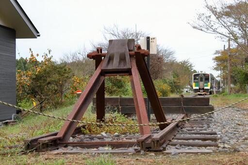 JR久留里線、上総亀山駅の終端部 jr,jr東日本,久留里線の写真素材