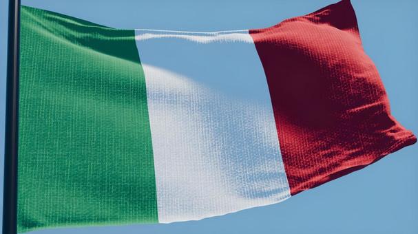 イタリア国旗・風になびく イタリア国旗・風になびく イタリア,国旗,旗の写真素材