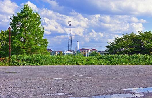 青空と住宅街 自然,風景,住宅街の写真素材