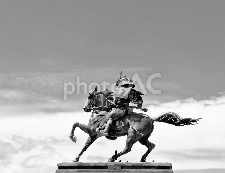 楠公像１ 侍,騎馬武者,夏の写真素材