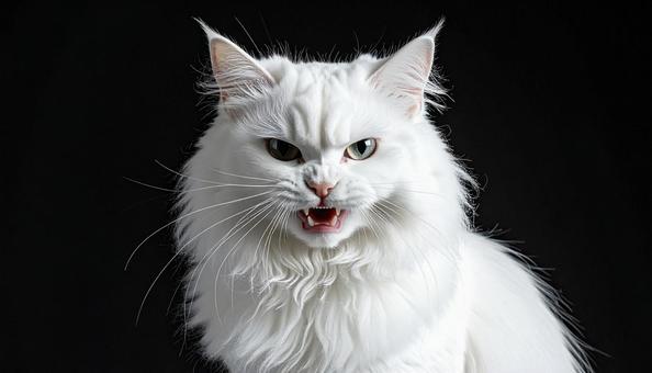 威嚇する猫 威嚇する猫の写真