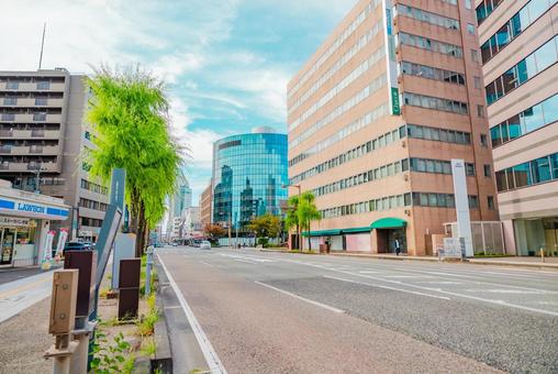 【新潟】新潟駅周辺の街並み 新潟,niigata,ビルの写真素材