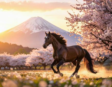 2026年用・馬モチーフの年賀素材 2026年用・馬モチーフの年賀素材の写真