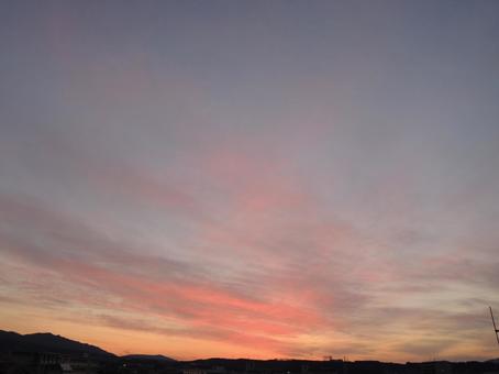空 夕焼け オレンジ 空 夕焼け オレンジの写真