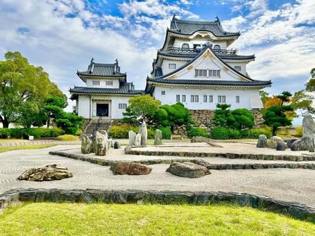 岸和田城 大阪,大阪府,岸和田の写真素材