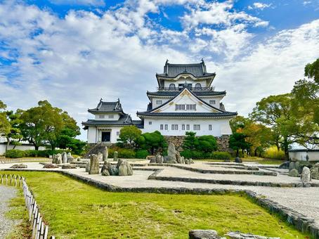 岸和田城 大阪,大阪府,岸和田の写真素材