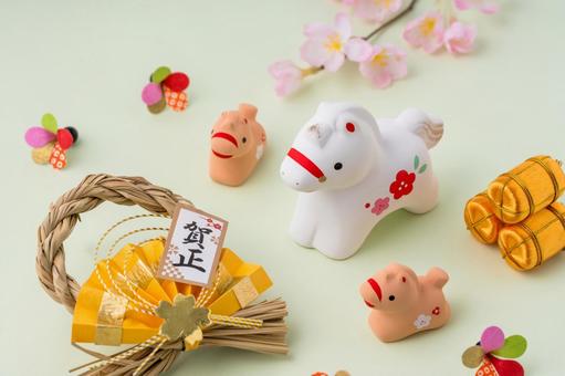 新年 2026年 午年 新年 2026年 午年 2026年,令和8年,年賀状の写真素材