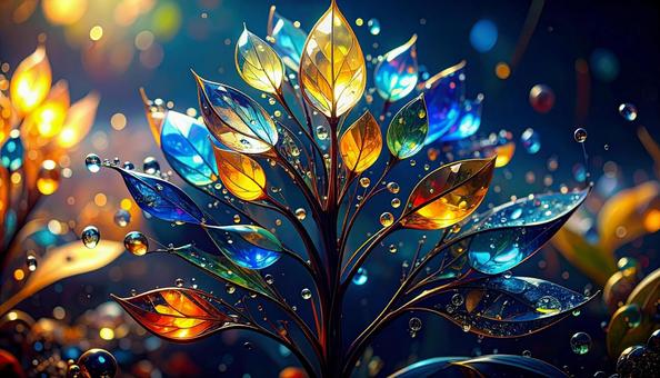 ガラスの植物の写真