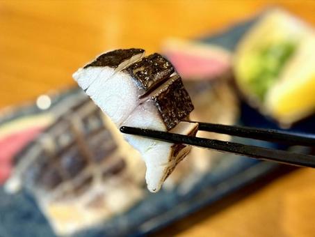 炙り〆さば 炙り〆さば 〆さば,鯖,炙り〆さばの写真素材