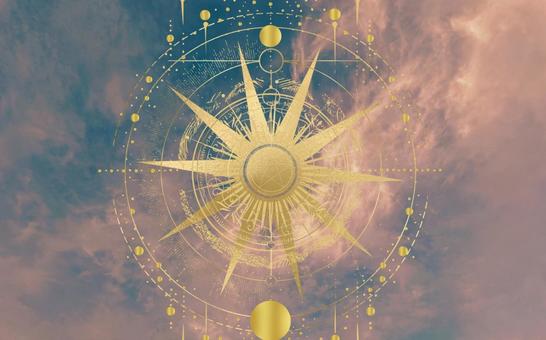 占星術アート 占星術アート 幻想的,スピリチュアル,神秘的の写真素材