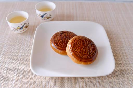 月餅 月餅 月餅,中華菓子,餡子の写真素材