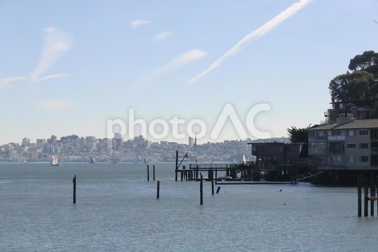 サンフラシスコを臨む 水域,サンフランシスコ,風景の写真素材