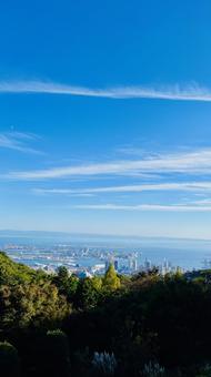 神戸の街並み 空,あお,きれいの写真素材