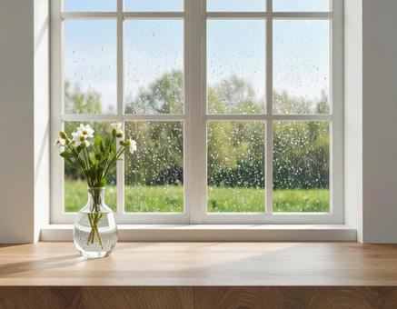 窓辺の花 窓辺の花の写真