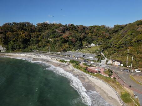 横須賀・たたら浜 2025年秋 ドローン,空撮,たたら浜の写真素材