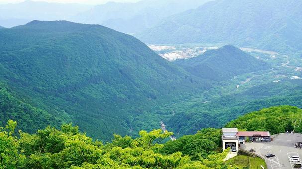 栃木県日光市の明智平展望台から見える風景 栃木県日光市の明智平展望台から見える風景 明智平展望台,日光,駅の写真素材