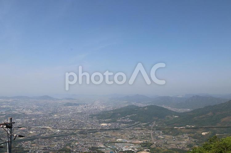 山頂からの眺望 大平山,大平山山頂公園,山の写真素材