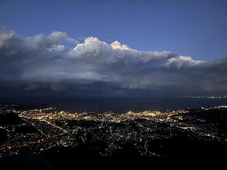 小樽の景色 小樽の景色 夜景,小樽,天狗山の写真素材