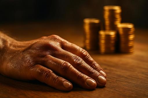 手と金貨(労働の対価) 手と金貨(労働の対価)の写真