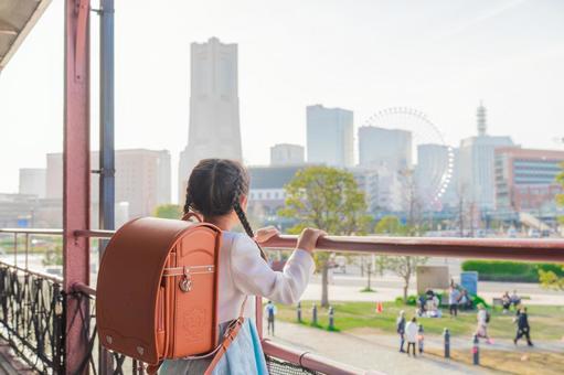 小学生 小学生,入学,ランドセルの写真素材