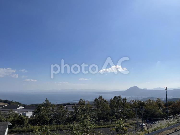 大分県の別府湾の風景 空,自然,風景の写真素材