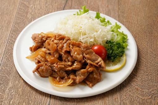 豚しょうが焼き 豚しょうが焼き 豚生姜焼き,豚しょうが焼き,豚こま切れ肉の写真素材