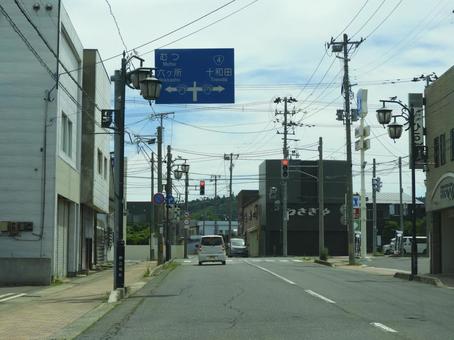 野辺地町市街地の青森県道243号 野辺地町市街地の青森県道243号の写真