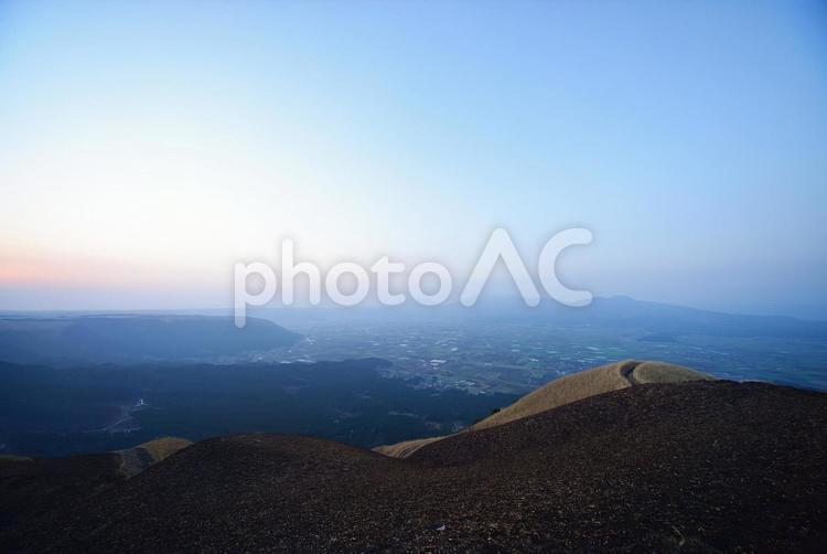 早朝の熊本県大観峰 熊本,阿蘇,景色の写真素材