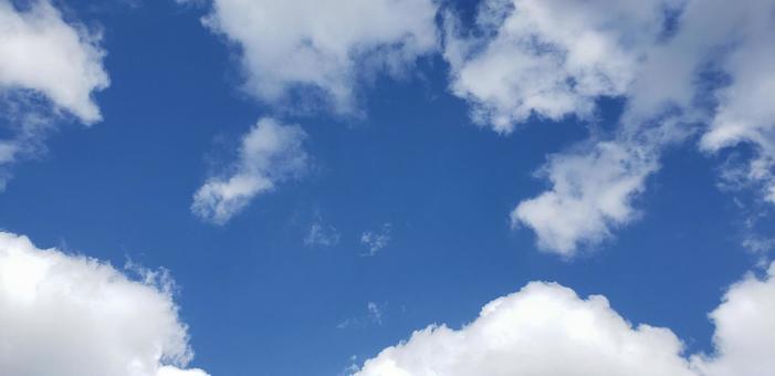 青空と雲 空,青空,雲の写真素材