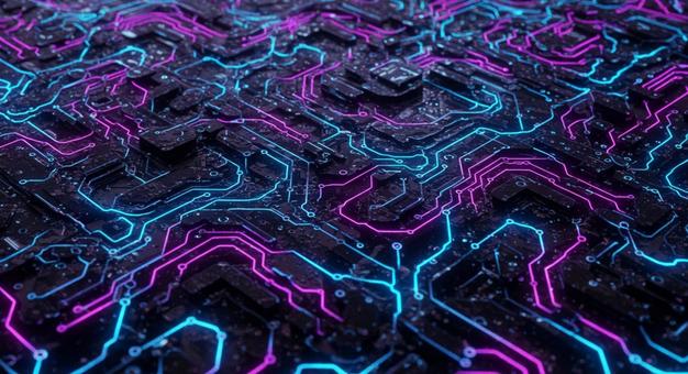 テクノロジーアート デジタル回路織り テクノロジーアート デジタル回路織りの写真