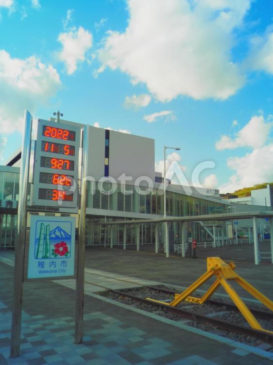 最北端の町、稚内。 最北端,北海道,駅の写真素材