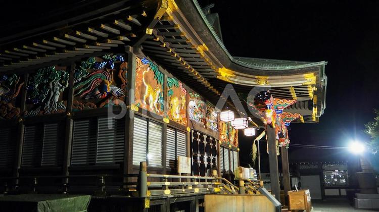 秩父市の夜景・秩父神社（埼玉県） 秩父神社,夜景,秩父三社の写真素材