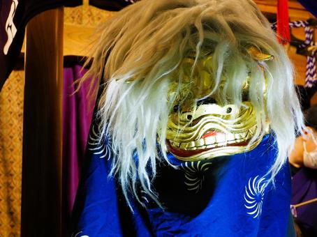 獅子舞 獅子舞,年賀状,お祭りの写真素材