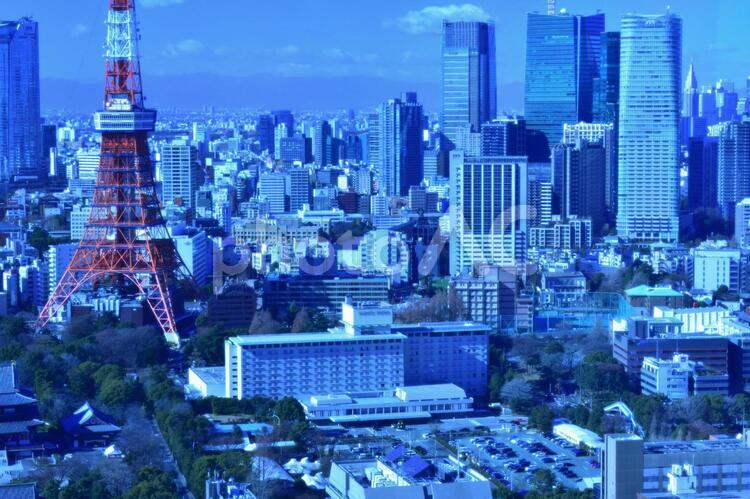 東京タワーと大都会東京 イメージ,素材,大都会の写真素材