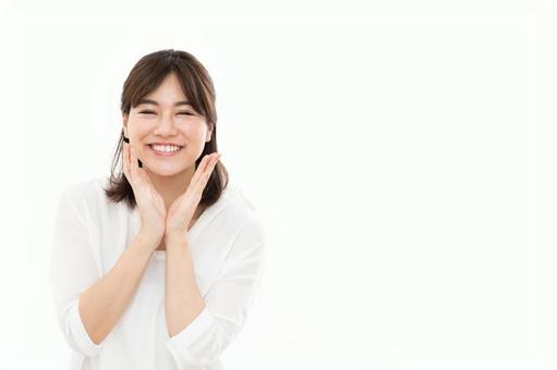 若い女性 応援 若い女性 応援 女性,人物,日本人の写真素材