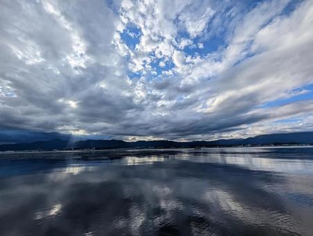 琵琶湖と空 琵琶湖と空の写真