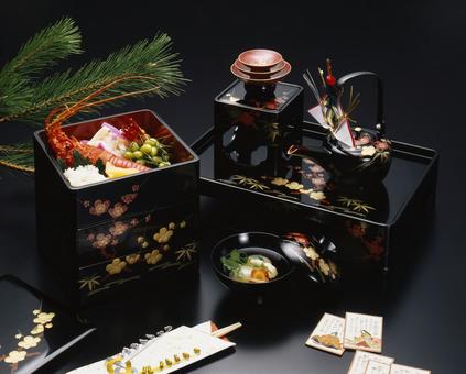 お正月 お屠蘇と重箱 お正月 お屠蘇と重箱 お節,おせち,おせち料理の写真素材