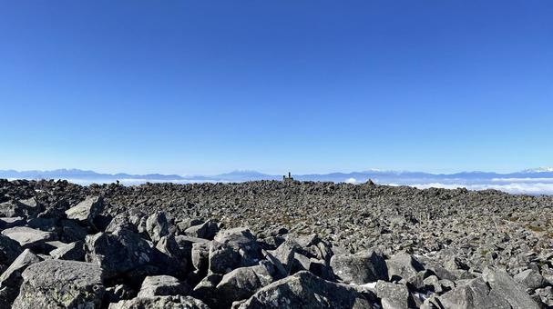 蓼科山頂上360度パノラマ 蓼科山,頂上,360度パノラマの写真素材