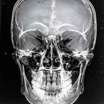 レントゲン写真 頭 AI生成画像 レントゲン写真 頭 AI生成画像 の写真