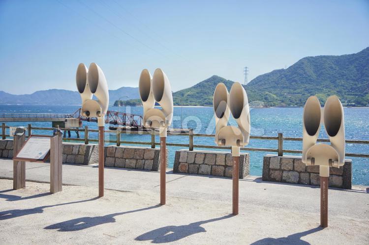 うさぎ島のインスタ映えスポット 大久野島,うさぎ島,インスタの写真素材