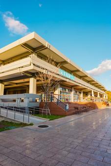 【佐賀】佐賀県立図書館の周辺 佐賀県立図書館,佐賀,図書館の写真素材