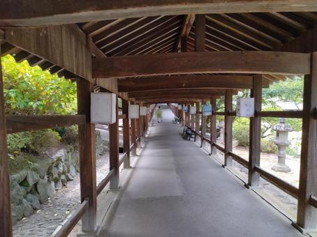 国宝の回廊 国宝の回廊 神社,吉備津神社,国宝の写真素材